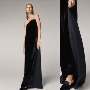 M Dutti Limited Edition Velvet Contrasting Gown